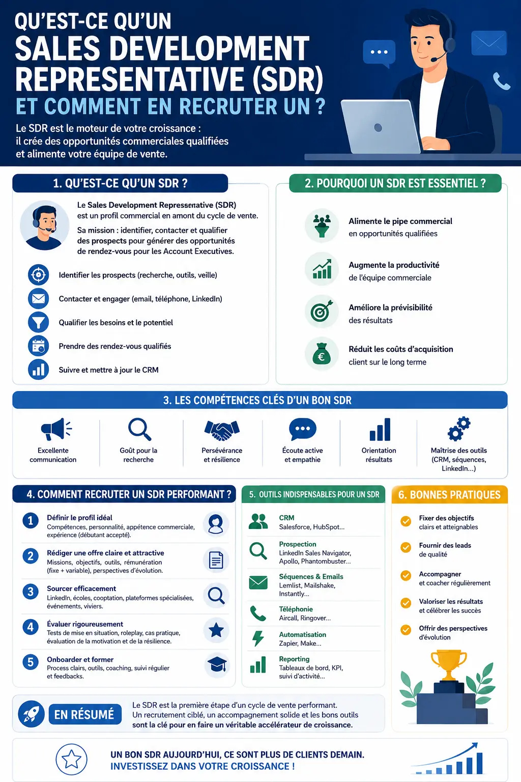 Infographie : qu'est-ce qu'un Sales Development Representative et comment en recruter un