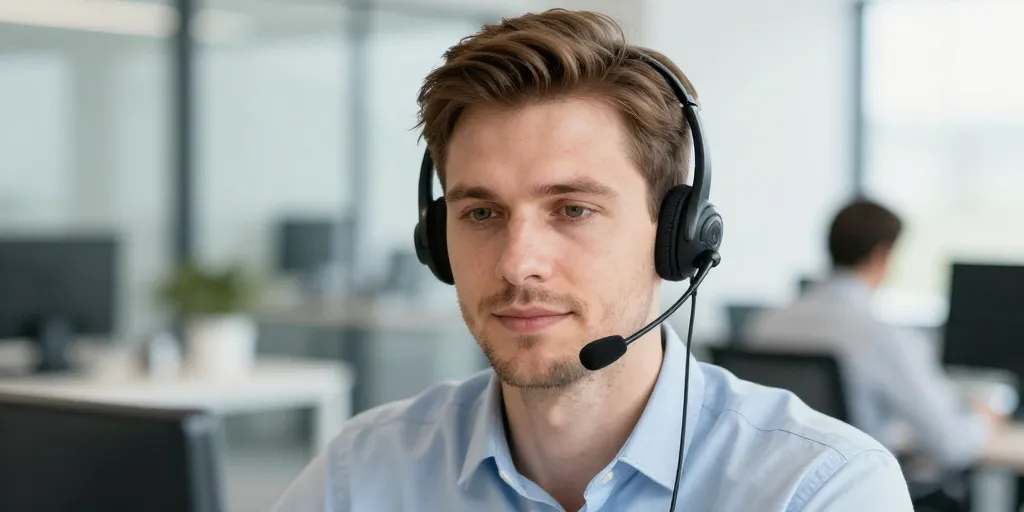 Sales Development Representative en pleine session de prospection téléphonique