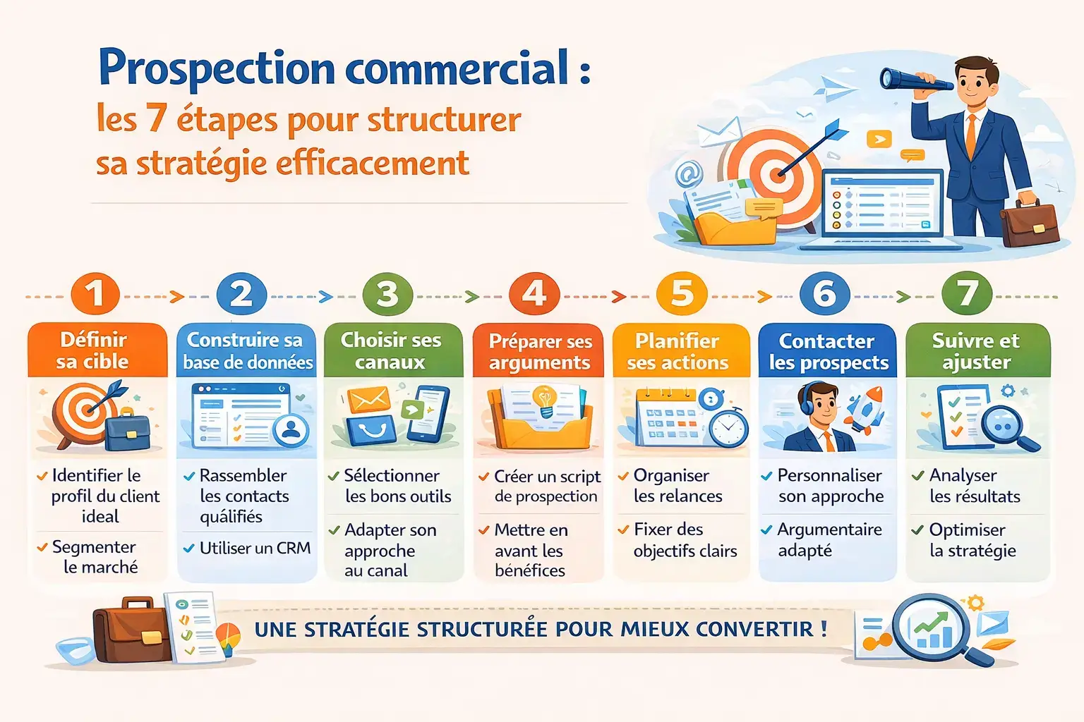 Prospection commerciale B2B : les 7 étapes pour structurer sa stratégie efficacement